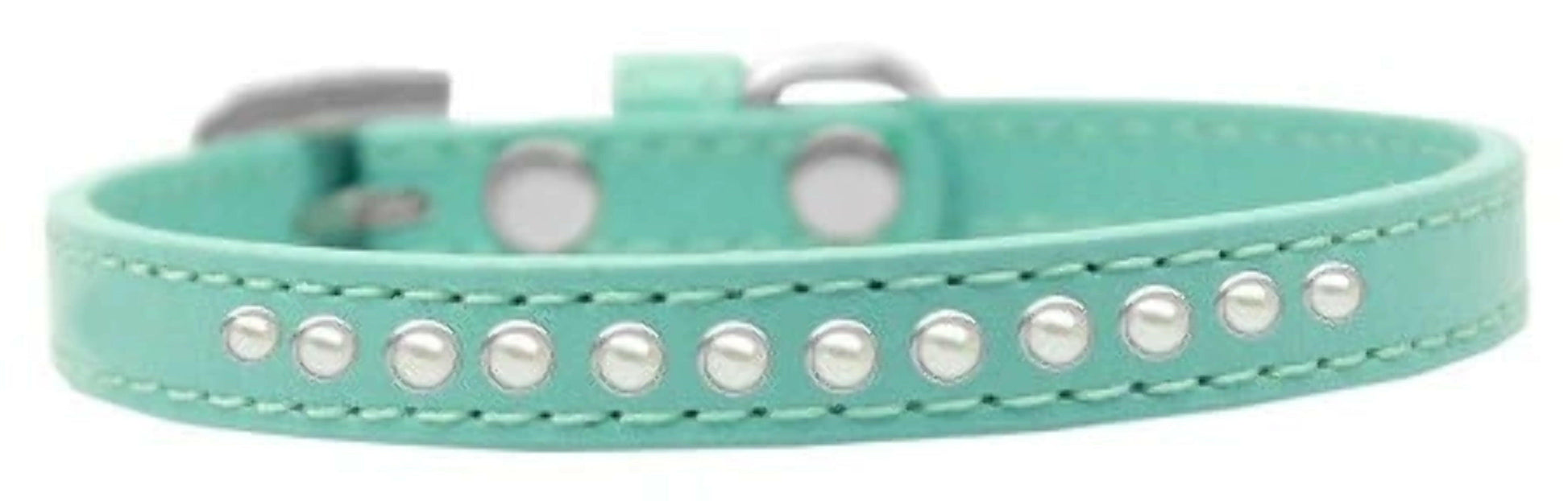 Dog, Puppy Pet Fashion Collar, "One Row Pearl Rimsets"