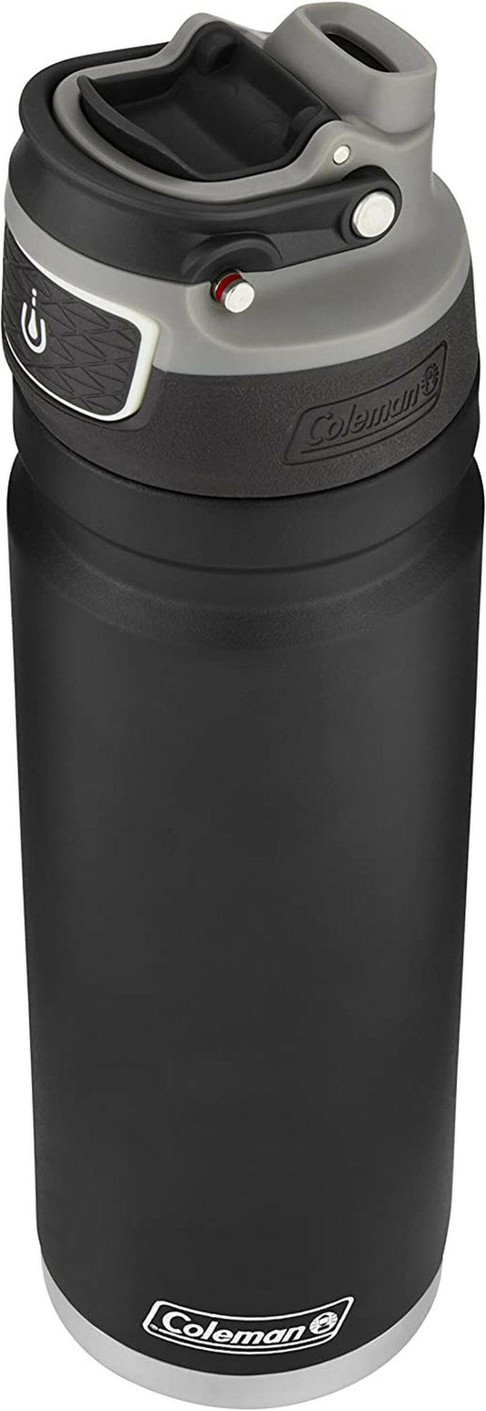 Vacuum-Insulated Stainless Steel Water Bottle with Leak-Proof Lid, 24oz/40oz Capacity, Button-Operated Lid, Carry Handle - Keeps Drinks Hot or Cold for Hours