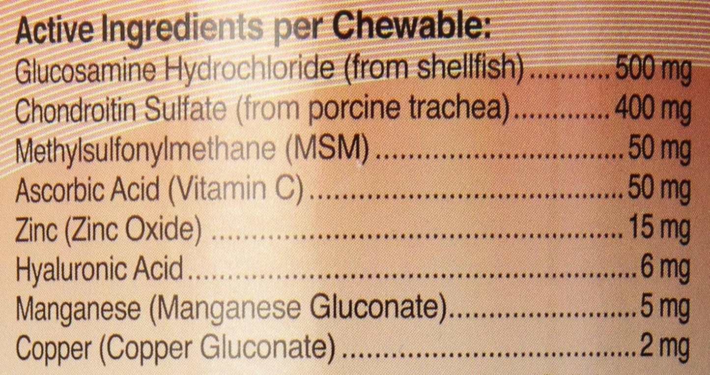 Advanced Strength Hip & Joint Chewable Dog Supplements- Formulated with Glucosamine & Chondroitin to Support Dog Cartilage & Mobility- 300 Tablets