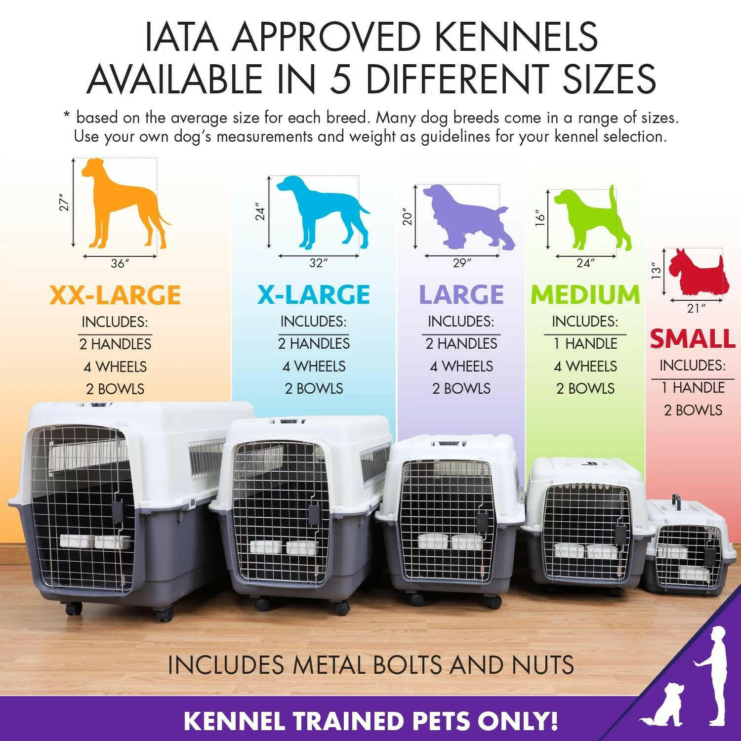 Plastic Dog IATA Airline Approved Kennel Carrier, Large.