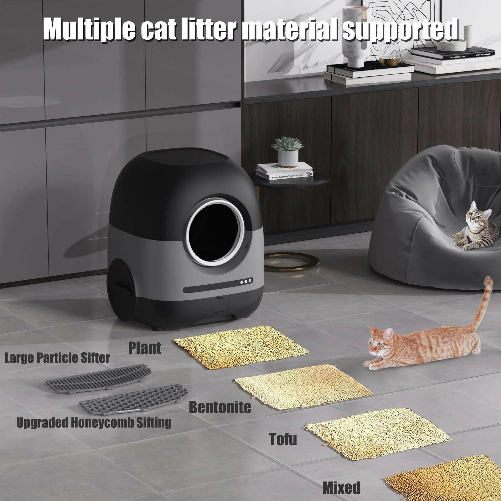 Redsasa Self-Cleaning Cat Litter Box.