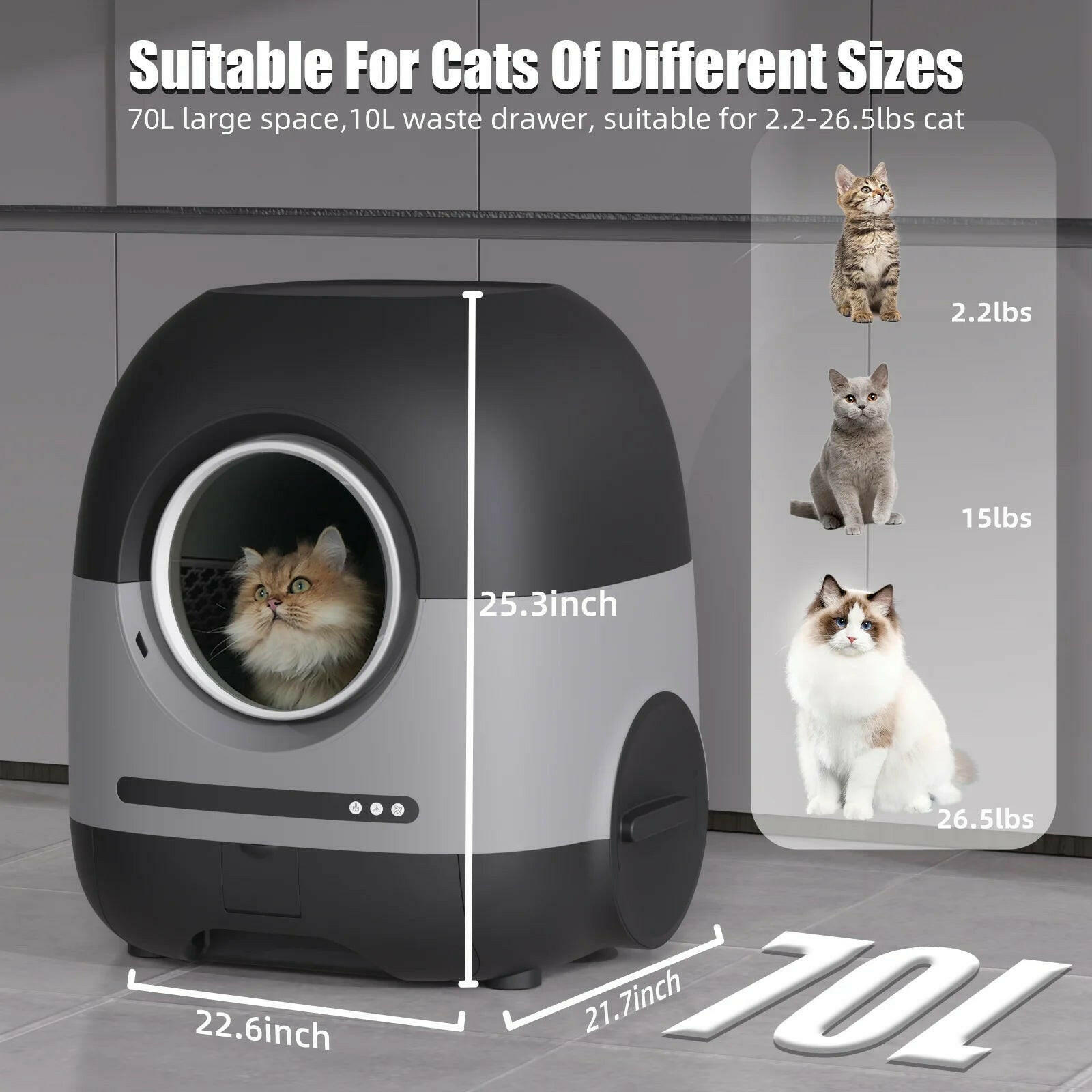 Redsasa Self-Cleaning Cat Litter Box.