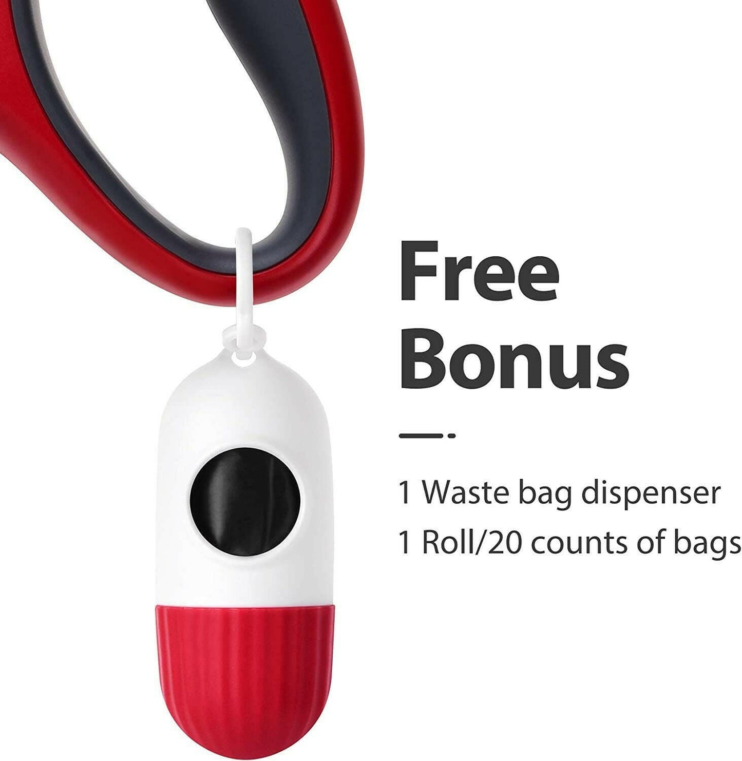 Retractable Dog Leash with Dispenser and Poop Bags.