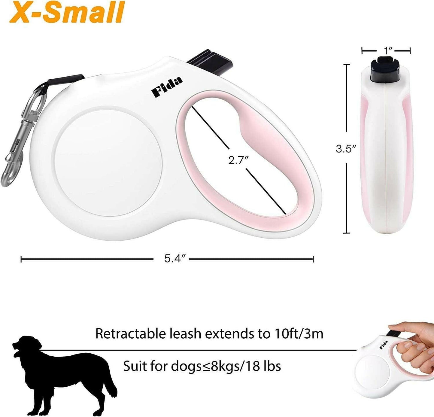 Retractable Dog Leash with Dispenser and Poop Bags.