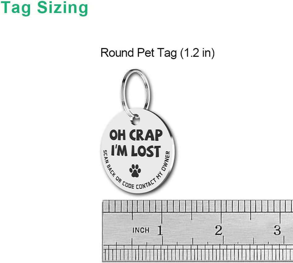 Stainless Steel QR Code Pet ID Tags.